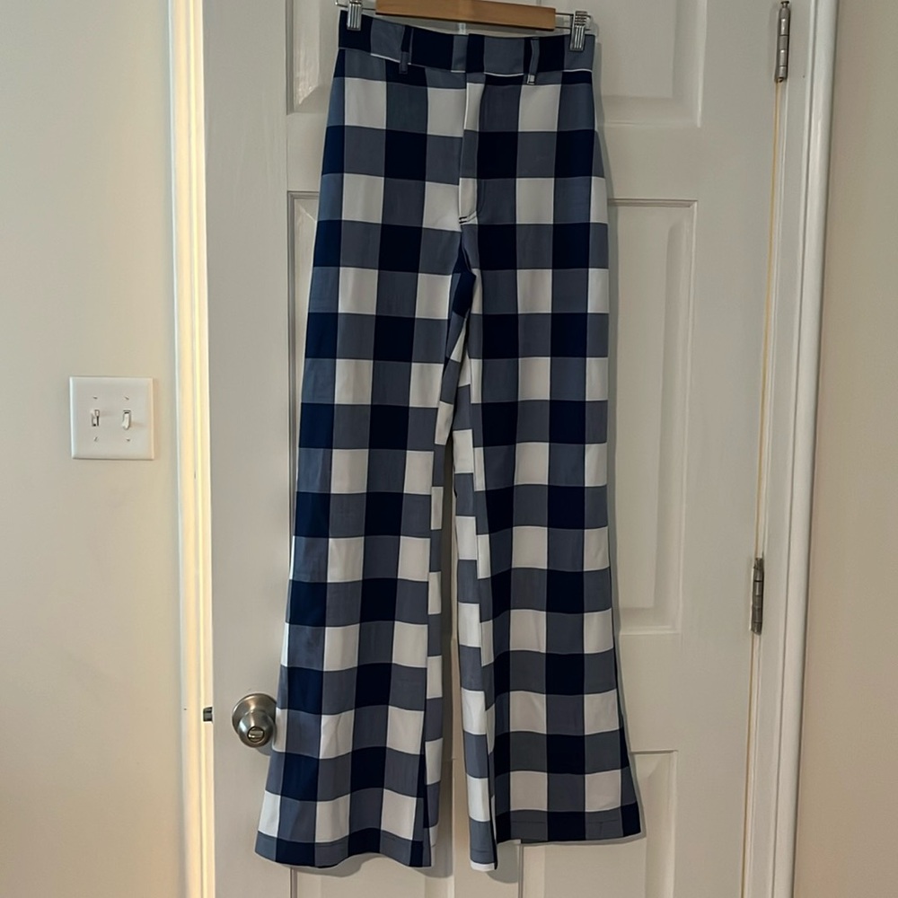 Free people buffalo plaid high waisted pants
